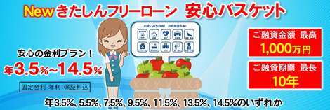 きたしんフリーローン　安心バスケット